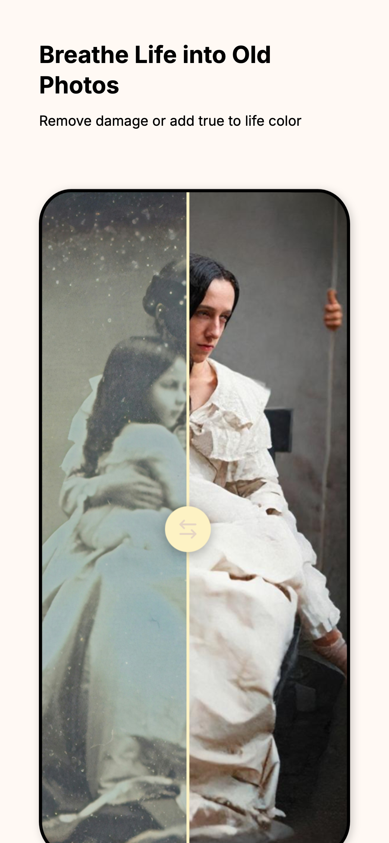 Photo restoration interface